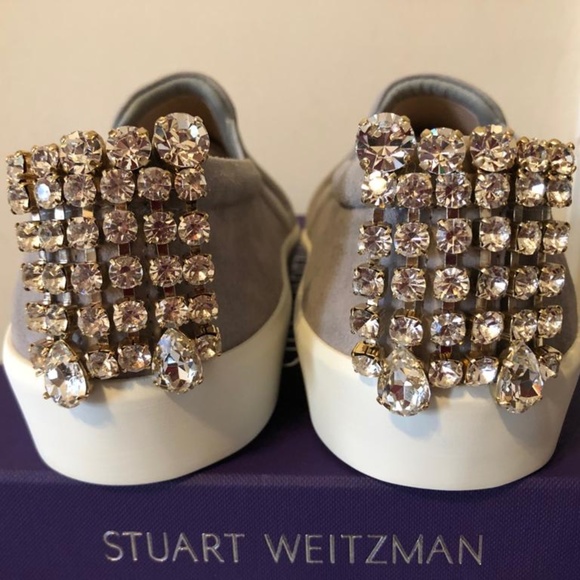 Stuart Weitzman Harlow Grey Fashion Sneakers 7.5M - Picture 7 of 8